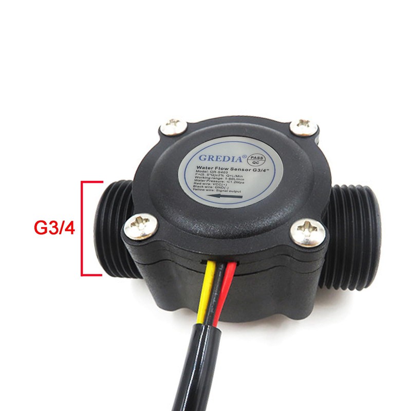 GREDIA 3/4" Water Flow Sensor Food-grade Switch Hall Effect Flowmeter