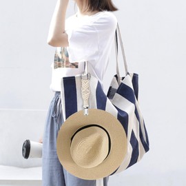 2 Pack Cotton Hat Clip for Travel,Boho Hat Holder,Hands Free Bag Accessory for Women,Knitting Travel Hat Clip for Bag,Backpack,Luggage,Purse,Sunhat (Classic)