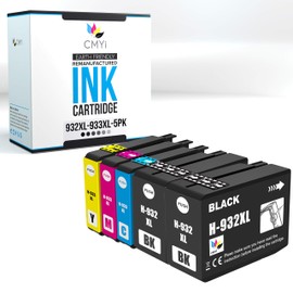 CMYi 932XL 933XL Replacement Combo Pack Ink Cartridges for HP OfficeJet 6100 - H611a, 6600-H711a, 6600-H711g, 6700-H711n, 7110-H812a, 7510, 7610, 7612, 7620 (2 Black, 1 Cyan, 1 Magenta, 1 Yellow)