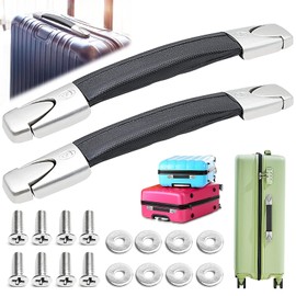 Begpoee Pack of 2 Replacement Suitcase Handles, Luggage Handle Replacement, Replacement Parts for Suitcase Handles, Luggage Suitcase Handle with Screw, for Suitcase, Travel Suitcase, Tool Boxes (23 cm, Black + Silver)