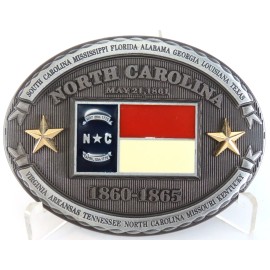 Unbranded North Carolina NC State Flag Metal Belt Buckle CSA Southern States 3D New