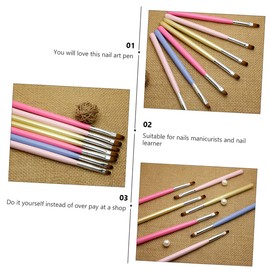 Baluue 8pcs Nail Art Brush for Nail Painting and Drawing Includes Manicure Pens for Home and Salon Use
