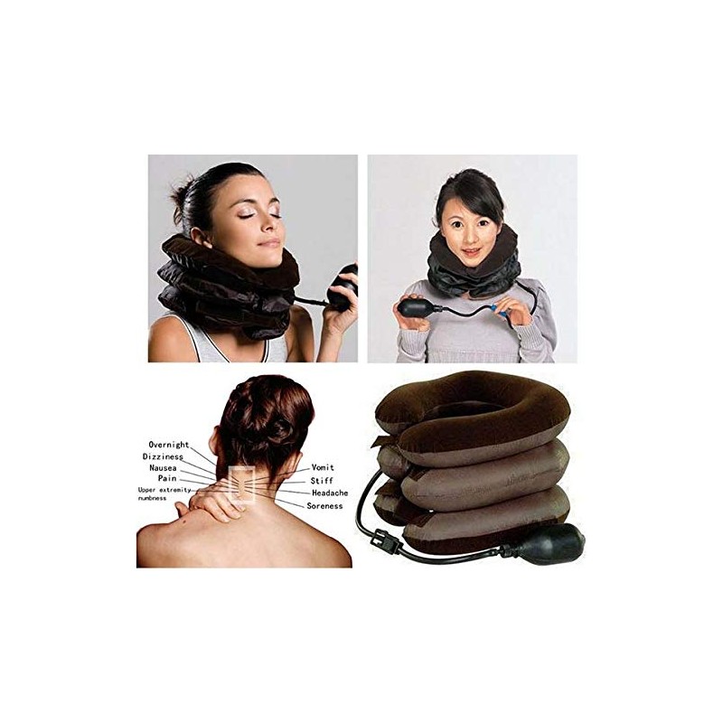 Neck Support Air Inflatable Pillow Cervical Neck Head Pain Traction