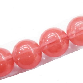 Malahill semiprecious stone beads for jewelry making, sold per bag 5 strands inside (Cherry Quartz Synthetic, 6mm)