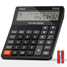 Calculadoras de escritorio, calculadora de escritorio con pantalla grande de 2 líneas, calculadora básica parlante con botón grande y volumen ajustabl