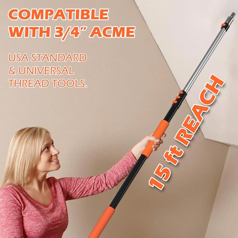 AgiiMan 18FT Reach Telescoping Pole - 3 to 12FT Extension