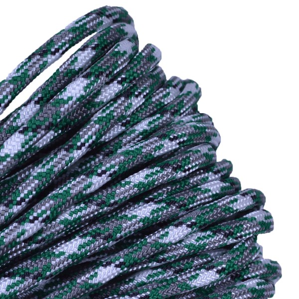 Bored Paracord - 1', 10', 25', 50', 100' Hanks & 250', 1000' Spools of Parachute 550 Cord Type III 7 Strand Paracord Well Over 300 Colors - Kelly Green Camo - 50 Feet
