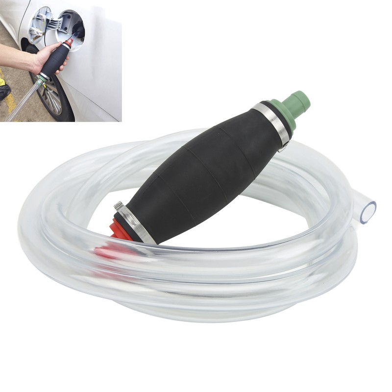 16mm/0.63in Siphon Hand Pump with 2m/6.6ft Hose Gasoline Fuel Water