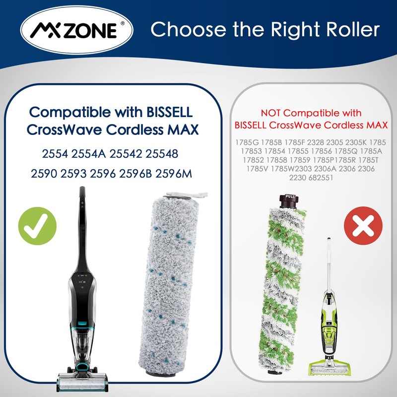 MXZONE Multi-Surface Brush Rolls 2787 and Vacuum Filters 1866 for