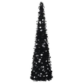 CHARMMA Pop-up Christmas Tree Black PET 5.9 ft Collapsible,Christmas Trees-320987