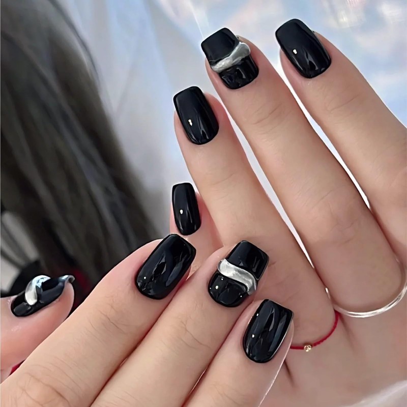 COSMOO Black Quick Dry Nail Polish, Solid Black Air Dry