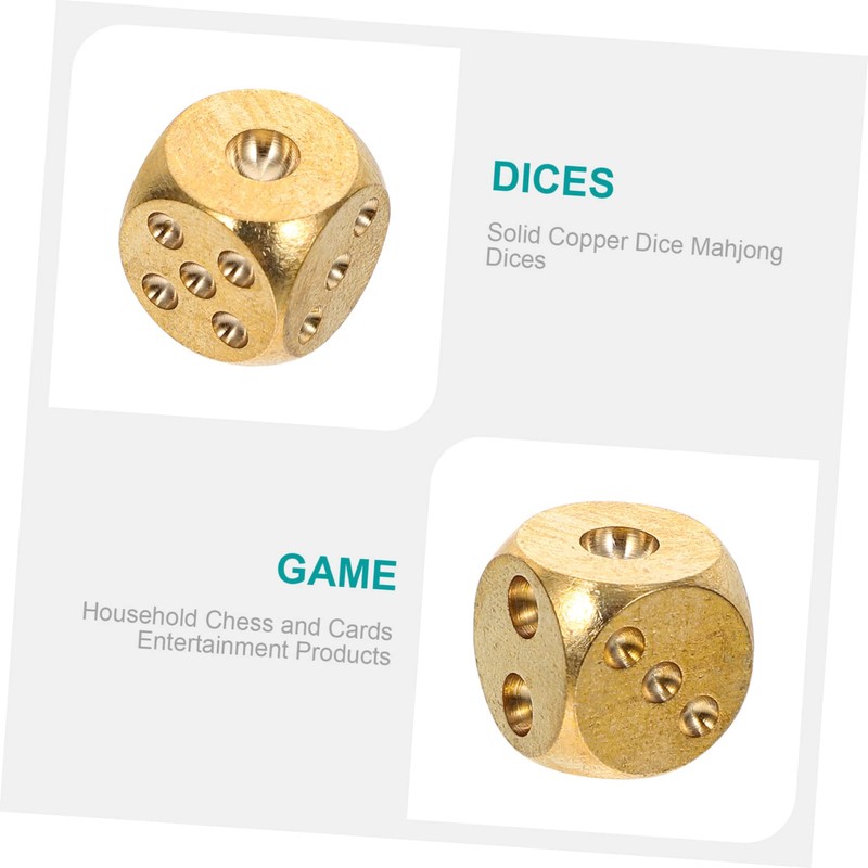 Abaodam Pure Copper Dice Win Switch Teaching Dice Board Gold