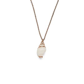 Pura Vida 22" Rose Gold Satellite Conch Necklace - Adjustable Length, Brass Base - Brand Charm, 3" Extender