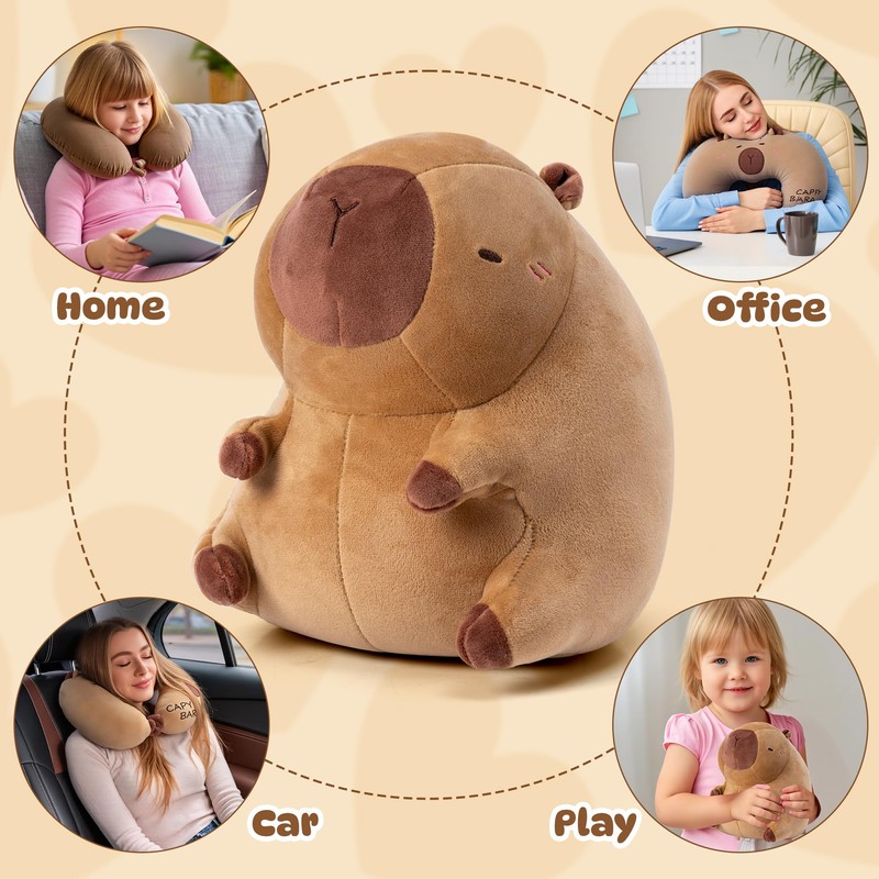 GQIRIL Capy Kids Travel Pillow - 2-in-1 Deformable Neck Pillow,