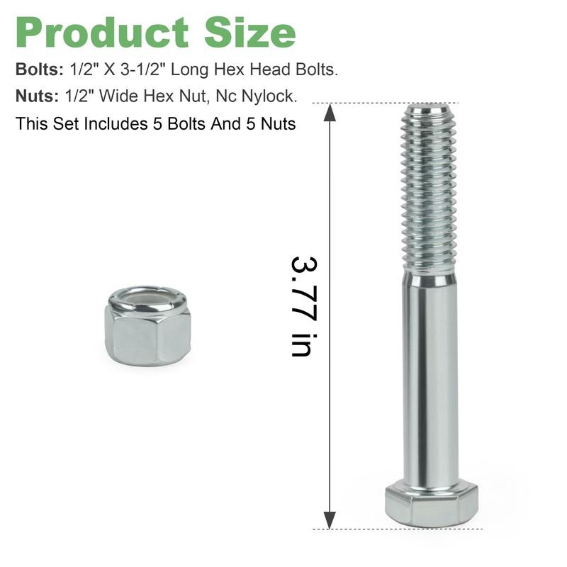 Grade 5 Shear Bolts for Rotary Cutters 1/2" x 3-1/2"