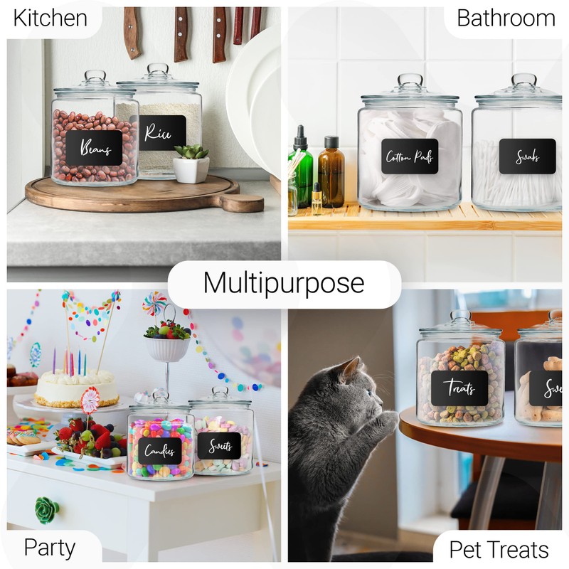 3pc Canister Sets for Kitchen Counter + Labels & Marker