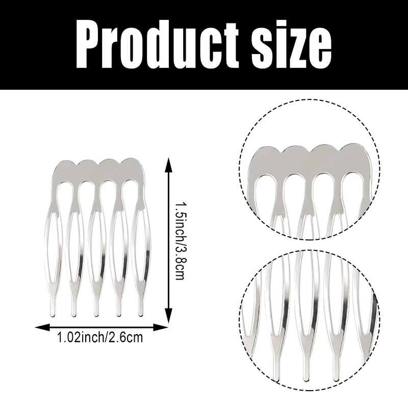 20 PCS Small Tiny Metal Side Hair Combs Plain Blank