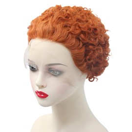 Orange Wig Human Hair Short Curly Lace Front Wigs Human Hair Wig 180% Density Pixie Wigs for Black Women Glueless Wigs for Black Women