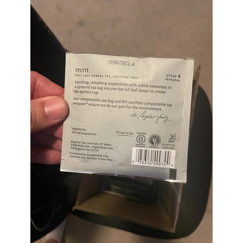 Steep Cafe By BIGELOW classic Mint Herb 50 Pack In