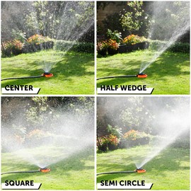 Aquastar 15121 8-Patt Turret Sprinkler(Orange), Circular Lawn Sprinkler, Garden Sprinklers, Small Yard Water Sprinkler