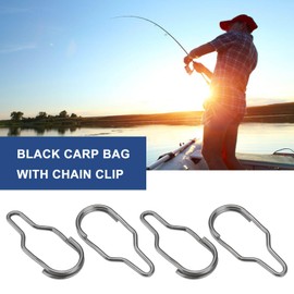 LT Easiyl 50Pcs Angling Bait Clips Easy Clip Links Quick-Change Chain Clip Fishing Feeder Clip for PVA Bag Carp Fishing 17.2x7.5mm Black