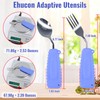 Ehucon Adaptive Utensils for Hand Tremors,Weighted Utensils with Non-Slip Handle