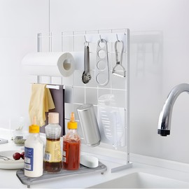 NiCoLa Grey Sink Organiser - Kitchen & Bathroom Quick Dry Sponge Holder, Narrow Instant Dry Organizer, Pattern 2