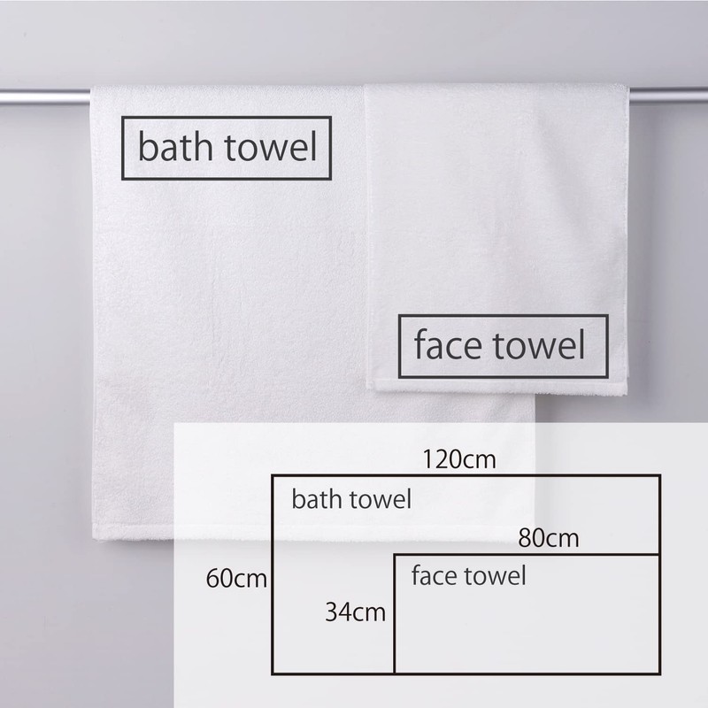 Hydrogin Chitan 61-5019251 Basic Bath Towels, Set of 2, White,