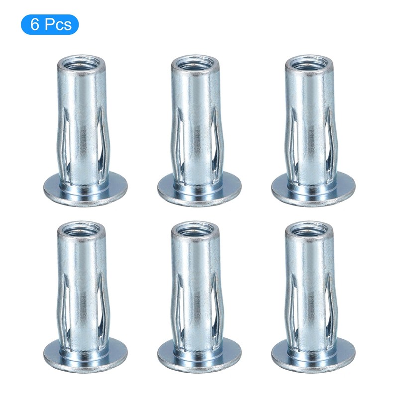 Awclub 5/16-18 Multi-Grip Rivet Nuts, 6pcs Pre-Bulbed Shank Flat Head