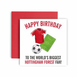 Huxters Football Cards for Nottingham Forest Fans – Happy Birthday Card for Dad, Husband, Grandad, Brother, Son – Men Birthday Card for him - Football Themed Illustrations 14.8cm (Nottingham Forest)