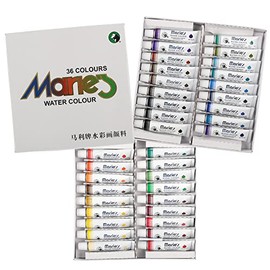 Maries Artist 36pc Watercolor Set, 12ML Tubes of Vivid Colors Perfect for Art Students