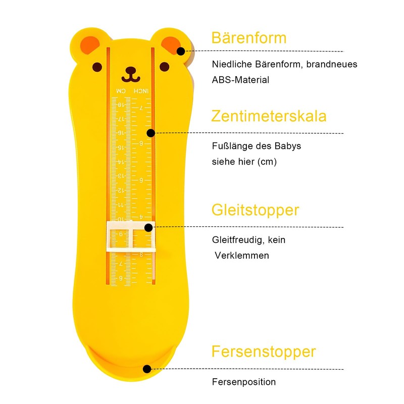 Diffaxy Foot Gauge for Kids, Shoe Size Meter Children, Foot