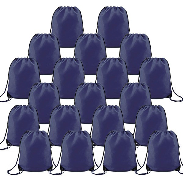 BeeGreen 20 Pieces Navy Blue Drawstring Bag for Birthday Christmas