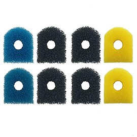 FUMAK Kulife Aquarium Replacement Filter Sponge, Fish Tank Filter Replacement Parts, 8 Sponge Blocks(2 x Coarse Sponge, 2 x fine Sponge, 4 x Carbonized Sponge)