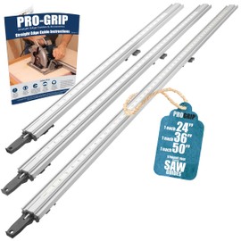Peachtree Woodworking Supply ProGrip Aluminum Edge Clamp Set of 3-24 36 50, Ideal for Cutting Large Sheets of Plywood & Dado Slots, Circular Saw Straight Edge Guide Clamps and Edge Saw Guide