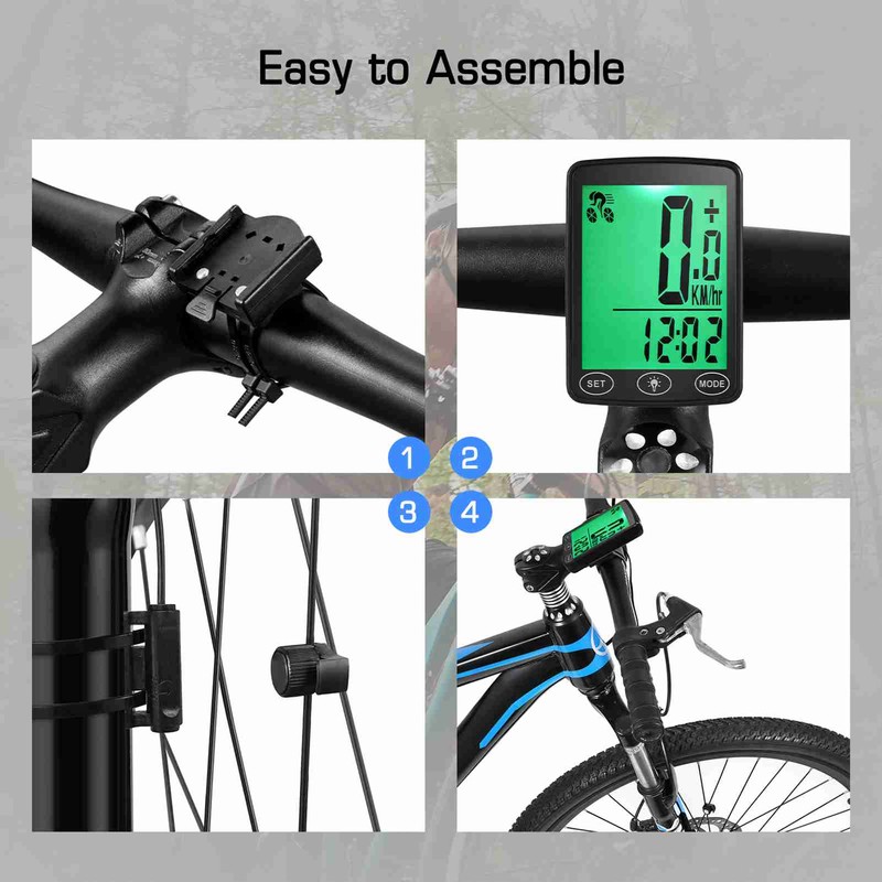 Cycling Computer LED Backlight Bike Computer with Odometer and Speedometer