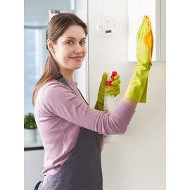 LANON Protection LANON wahoo Skin-Friendly Cleaning Gloves, Dishwashing Kitchen Gloves with Cotton Flocked Liner, Reusable, Non-Slip, Bud Tender, Medium