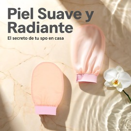FOMIYES Guante Exfoliante de Seda Guante Exfoliante Corporal Exfoliante Profundo Eliminación de Piel Muerta Exfoliante Corporal para Hombres Y Mujeres Rosa
