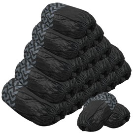Dokeno Pack of 200 Disposable Shoe Covers, Durable and Non-Slip Overshoes, Disposable Shoe Covers, Black Disposable Shoe Covers, Shoe Covers for Indoors, One Size Fits Best, black