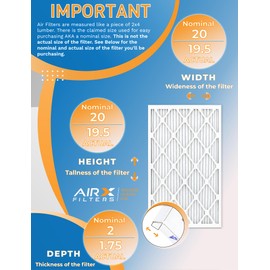 20x20x2 Air Filter MERV 11 Rating, 12 Pack of Furnace Filters Comparable to MPR 1000, MPR 1200 & FPR 7 - Made in USA by AIRX FILTERS WICKED CLEAN AIR.