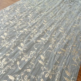 Sage Green And Gold Vine Table Runner, Flower Covering Table Decoration, Green Cotton Table Runner, Sage Wedding Table Runner, 5m