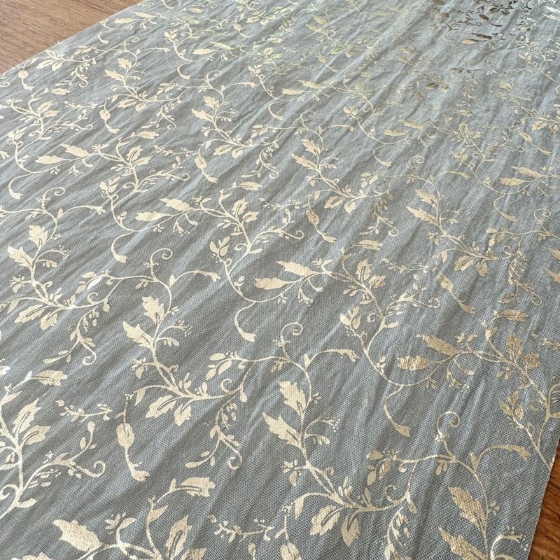 Sage Green And Gold Vine Table Runner, Flower Covering Table