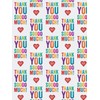 Brainbox Candy Thank You Wrapping Paper - 2 Sheets of