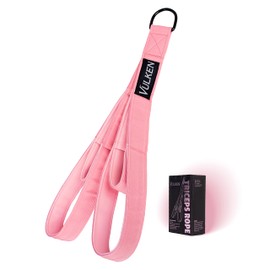 Vulken Tricep Rope Cable Attachment. 24 Inch & 17 Inch Two Lengths Built in One Pull Down Rope. Triceps Extension Straps Gym Equipment. Home Workout Handles for Resistance Bands, Pink