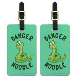Danger Noodle Snake Funny Humor Luggage ID Tags Carry-On Cards - Set of 2