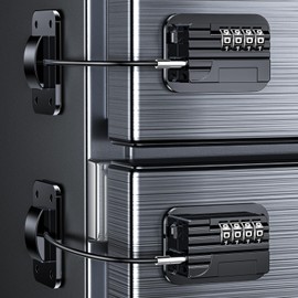 Fridge Lock with Code, No Drilling, Child Lock Cabinet with Password for Babies, Children and Adults, Fridge Lock for Freezer, Cupboards, Drawers, Windows (Black, Pack of 2)