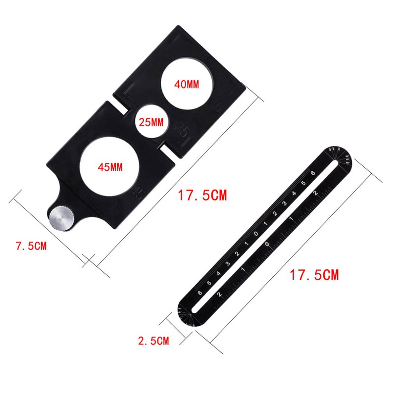 6 Fold Ruler Aluminum Alloy Portable Lightweight Black Folding Multi