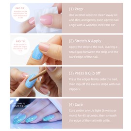 ShynyShy Semi Cured Gel Nail Strips - Works with Any Nail Lamps, Salon-Quality, Long Lasting, Easy to Apply & Remove - Includes 2 Prep Pads, Nail File & Wooden Stick - French White&Black