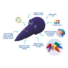 Pelikan Pelikan 804073 Wachsmalmäuse, 1 Stück (1er Pack), rot, Gelb,Rot,Grün,Blau