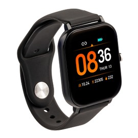 257 TWENTYFIVESEVEN - SW300 Smartwatch Fitness Tracker, Herzfrequenz, Kalorien-Schritt-Druck, Schlafüberwachung, Bluetooth, iOs und Android, Wasserdicht IP65, 150 mAh, Schwarz